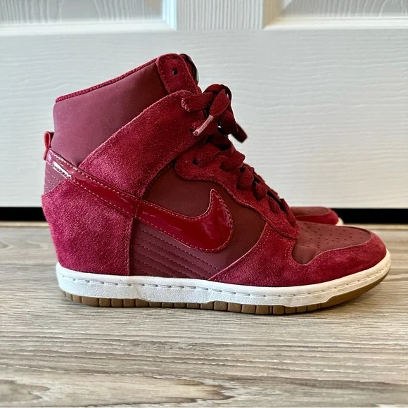 Nike Dunk Sky Hi Hidden Wedge Sneakers Red - Picture 3 of 10